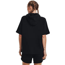 Load image into Gallery viewer, Under Armour Women's Rival Fleece Short-Sleeve Hoodie , Black (001)/White , Medium