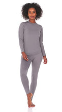 Load image into Gallery viewer, Thermajane Long Johns Thermal Underwear for Women Fleece Lined Base Layer Pajama Set Cold Weather (X-Large, Grey)