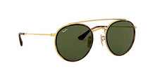 Load image into Gallery viewer, Ray-Ban Unisex-Adult RB3647N Double Bridge Sunglasses, Gold/Crystal Green, 51 mm