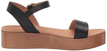Load image into Gallery viewer, Amazon Essentials Women's Two Band Flatform Sandal Flat, Black PU, 8 B US