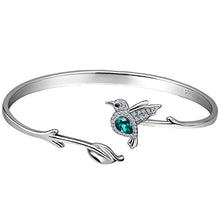 Load image into Gallery viewer, Jewever 925 Sterling Silver Hummingbird Bracelet For Women Cuff Cute Animal Bracelets Inlay Crystals Jewelry Gifts for Lady