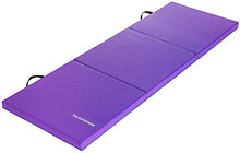 Load image into Gallery viewer, BalanceFrom 2" Thick Tri-Fold Folding Exercise Mat with Carrying Handles for MMA, Gymnastics and Home Gym Protective Flooring (Purple)