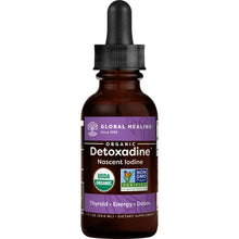 Load image into Gallery viewer, Global Healing Detoxadine - Organic Nascent Iodine Liquid Supplement Drops for Thyroid Support, Detox Cleanse, Metabolism Health and Better Sleep - Non-GMO, Vegan, 200 Servings (6-Month Supply) - 30mL