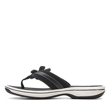 Load image into Gallery viewer, Clarks Women's Brinkley Flora Flip-Flop, Black Synthetic, 9