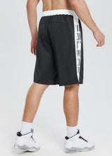 Load image into Gallery viewer, BALEAF Men's Basketball Shorts 11" Long Athletic Shorts with Phone Pockets Drawstring Training Black L