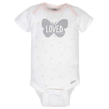 Load image into Gallery viewer, GERBER Baby Girls 4-Pack Short Sleeve Onesies Bodysuits, Pink Butterfly, 6-9 Months