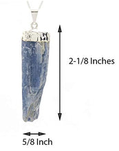Load image into Gallery viewer, Raw Blue Kyanite Pendant Necklace on Sterling Silver Box Chain, 24"