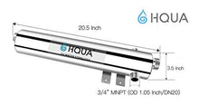 Load image into Gallery viewer, HQUA-TWS-12 Ultraviolet Water Purifier Sterilizer Filter for Whole House Water Purification,12GPM 120V, 1 Extra UV Lamp + 1 Extra Quartz Sleeve