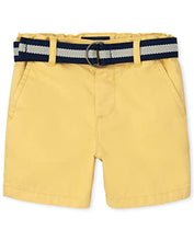 Load image into Gallery viewer, The Children's Place Baby and Toddler Boys Belted Chino Shorts, Banana Pudding, 12-18 Months