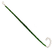 Load image into Gallery viewer, Myhealingworld Natural Faceted Chrome Diopside Beads 6.5 Inch Beaded Bracelet with Additional 2 inch Extension. Bead Size Varies from 2mm to 5mm.