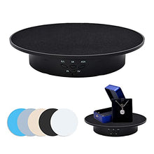 Load image into Gallery viewer, JAYEGT Motorized Rotating Display Stand, 20CM /Load 8KG, 360 Degree Electric Rotating Turntable for Photography Products, Jewelry, 3D Model,with 5 Colors Backgrounds- Black