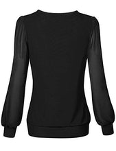 Load image into Gallery viewer, Timeson Professional Blouse for Women,Lightweight Floral Round Neck Formal Blouses Tops for Leggings Casual Fitted Long Sleeve Banded Bottom Pleated Tunic Top for Work Office Wear Peacock Blue M