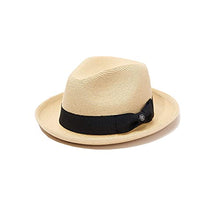 Load image into Gallery viewer, Pineapple&Star Genoa Fedora Bucket Sun Straw Beach Hat Fine Braid UPF50+ Unisex (Small, Beige_BowBK)