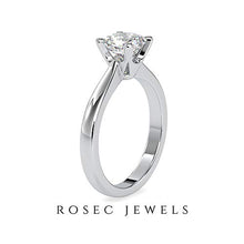 Load image into Gallery viewer, 1 Ct SGL Certified Diamond Engagement Ring, Classic Wedding Anniversary Ring, Princess Cut Diamond Solitaire Bridal Ring, Statement Women Promise Ring, 10K White Gold, Size:US 12.5