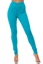 Load image into Gallery viewer, Aphrodite High Waisted Jeans for Women - High Rise Waist Skinny Womens Jeans with Round Back Pockets 1166 Turquoise 7
