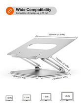 Load image into Gallery viewer, Adjustable Laptop Stand For Desk, Ergonomic Portable Computer Stand Aluminum Laptop Holder with Heat-Vent to Elevate Laptop, MacBook, Air, Pro, Dell XPS, Samsung, 11-17" All Laptop Stand Holder