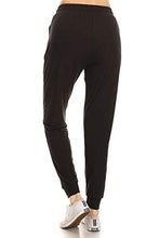 Load image into Gallery viewer, Leggings Depot JGA128-BLACK-L Solid Jogger Track Pants, Black, Large