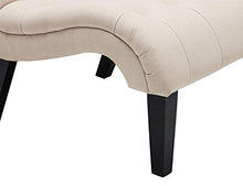Load image into Gallery viewer, Yongqiang Upholstered Chair for Bedroom Living Room Chairs Accent Chair Lounge Chair with Wood Legs Cream Fabric