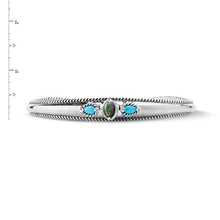 Load image into Gallery viewer, Carolyn Pollack Sterling Silver Sleeping Beauty Turquoise and Opal Triplet Cuff Bracelet Size Small