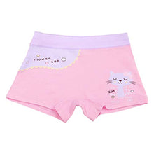 Load image into Gallery viewer, Core Pretty Little Girls Cotton Underwear Soft Boy Shorts Kids Comfortable Briefs Nice Panties Cute Cat Pattern Design Underpants(Flower Cat, 6-8 Years)