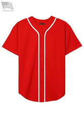 Load image into Gallery viewer, Hat and Beyond Mens Baseball Button Down Jersey (Small, 01up01_red/White)