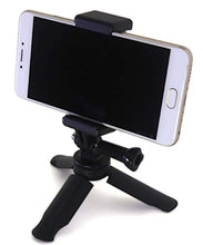 Load image into Gallery viewer, Phone Tripod Stand, Mini, Portable, Universal & Heavy Duty, Adjustable Mount, Steady with Protective Padding Under its Legs, for Android, iPhone, DSLRs and GoPro.