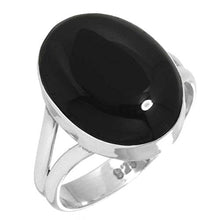 Load image into Gallery viewer, 925 Sterling Silver Women Jewelry Natural Black Onyx Ring Size 7