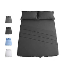 Load image into Gallery viewer, MAEVIS Bed Sheet Set Queen Size 18 Inches Deep Pocket 100% Polyester Microfiber Luxury Smooth Bedding, Super Soft Hypoallergenic Breathable, Resistant Fade Stain Wrinkle-4 Piece (Dark Gray)