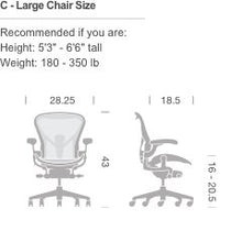 Load image into Gallery viewer, Herman Miller Aeron Task Chair: Tilt Limiter - PostureFit SL - Fully Adj Arm - Black Vinyl Armpad - Carpet Caster