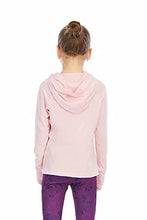 Load image into Gallery viewer, HMILES Girls Long Sleeve Shirt Hoodies SPF Active Tee Workout Running Yoga Pullover Tops with Thumb Holes Carat Pink 3-4Toddler