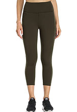 Load image into Gallery viewer, OUYISHANG Shine Leather Workout Capri Leggings for Women with Pockets High Waisted Shiny Pattern Yoga Tight Pants Tummy Control Athletic Running Legging Pink L