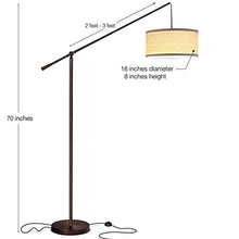 Load image into Gallery viewer, Brightech Hudson 2 - Contemporary Arc Floor Lamp Hangs Over The Couch from Behind - Large, Standing Pendant Light - Mid Century Modern Living Room Lamp - W. LED Bulb - Oil Rubbed Bronze