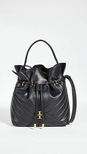 Load image into Gallery viewer, Tory Burch Women's Kira Chevron Mini Bucket Bag, Black, One Size