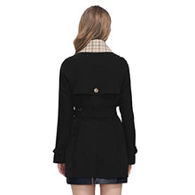 Load image into Gallery viewer, MIEGOFCE Women's Spring Trench Coat, Windproof Knee Length Coats Spring Trench, Casual with Belt Button 2022 New Spring (M, Black)