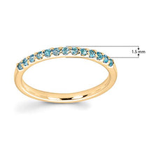 Load image into Gallery viewer, 14K Yellow Gold 1/4 Cttw Genuine Blue Topaz Stackable 2MM Wedding Anniversary Band Ring - December Birthstone, Size 7