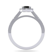 Load image into Gallery viewer, Dazzlingrock Collection 0.60 Carat (ctw) 10K Round Cut Black & White Diamond Ladies Bridal Engagement Halo Style Ring, White Gold, Size 6.5
