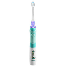 Load image into Gallery viewer, SEAGO Kids Electric Toothbrush, Sonic Tooth Brush Soft Bristles Battery Powered with Smart Timer and Colorful LED Waterproof for Baby & Kids with 2 Soft Bristles, Green