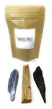 Load image into Gallery viewer, Smudge Muse Palo Santo, Raw Black Kyanite Fan & Blue Kyanite Raise Your Vibration Kit