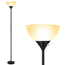 Load image into Gallery viewer, Floor Lamp - Standing Lamp, 9W LED Floor Lamp, Energy Saving & 50,000hrs Long Lifespan, 3000K Warm White, Eye-Caring, Torchiere Floor Lamps for Bedroom, Living Room, Office, Reading, Black Floor Lamps