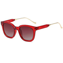 Load image into Gallery viewer, SOJOS Classic Square Polarized Sunglasses Unisex UV400 Mirrored Glasses SJ2050 with Red Frame/Gradient Burgundy Lens