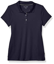 Load image into Gallery viewer, Nautica Women's 3-Button Short Sleeve Breathable 100% Cotton Polo Shirt, Navy, X-Large