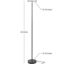 Load image into Gallery viewer, Brightech Sky LED Torchiere Super Bright Floor Lamp - Contemporary, High Lumen Light for Living Rooms & Offices - Dimmable, Indoor Pole Uplight for Bedroom Reading - Black