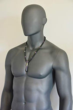 Load image into Gallery viewer, Amethyst & Onyx February Birthstone Handmade Beaded Crystal Jewelry New Age Long Men's Necklace