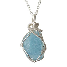 Load image into Gallery viewer, Raw Aquamarine Necklace - Blue Aquamarine Crystal Pendant - Sterling Silver - March Birthstone - Gift for Her with Gift Box - Aquamarine Stone