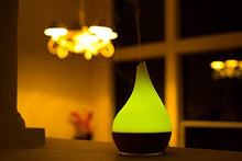 Load image into Gallery viewer, XBrand Bamboo/Glass Aromatherapy Essential Oil Diffuser & Color Changing Mist Humidifier, 10 Inch Tall, Brown & White