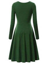 Load image into Gallery viewer, VETIOR Swing Dress, Women's Long Sleeve Casual Swing Dress 17033-8 Small Army Green