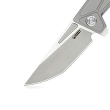 Load image into Gallery viewer, KUBEY KB256 Folding Pocket Knife – Frame Lock Tactical Knife with 3.54in AUS-10 Sand Blast & Brush Blade – Solid Outdoor Knife with Titanium Handle for Hiking Hunting and EDC Carry (Grey)