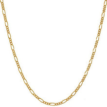 Load image into Gallery viewer, Lifetime Jewelry 1.5mm Figaro Chain Necklace Women and Men 24k Real Gold Plated (Gold, 22)