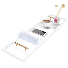 Load image into Gallery viewer, ZXMOTO Clear Bathtub Caddy Tray 33 Inch Acrylic Bathtub Caddy Tray with Stainless Steel Gold Handles