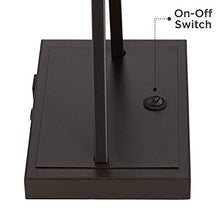 Load image into Gallery viewer, Megan Modern Table Lamps Set of 2 with Hotel Style USB Charging Port LED Bronze Metal Rectangular Fabric Shade for Living Room Bedroom - Franklin Iron Works